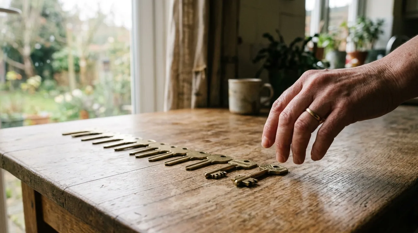 One uniquely cut key among identical keys, symbolizing a personal birth chart versus a shared sun sign